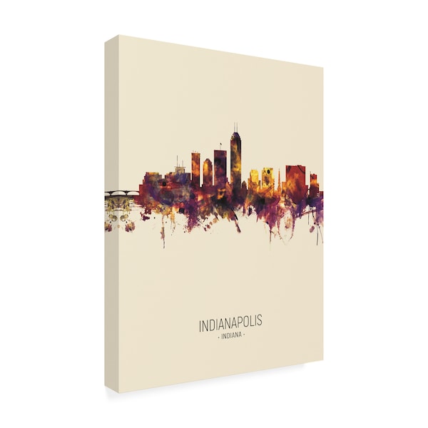 Michael Tompsett 'Indianapolis Indiana Skyline Portrait III' Canvas Art,18x24